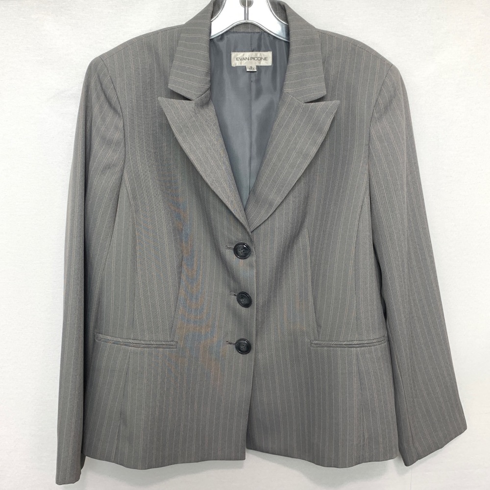 Evan Picone City Chic Grey/Peach Blazer Jacket